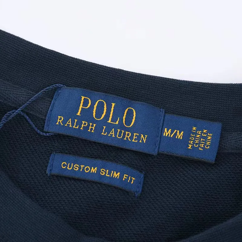 P178 2693#RL Ralph Lauren pony embroidered round neck sweatshirt Color: black gray dark blue Size: M-XXL Fabric: 350g cotton terry Technology: embroidery